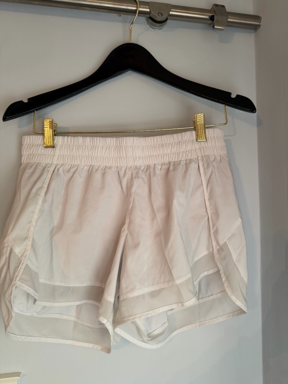 Athleta Light Pink Layered Hem Athletic Shorts